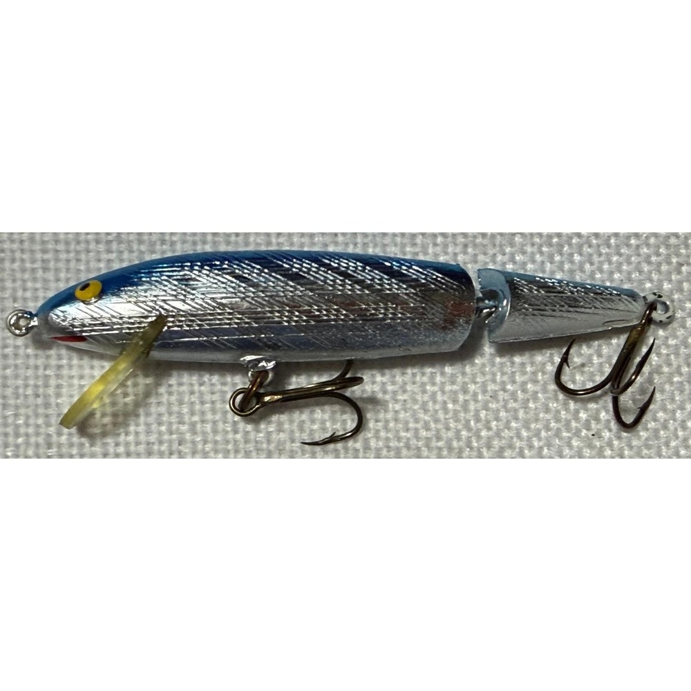 VTG Bill Norman Jointed Minnow Reb2 Fishing Lure Blue Silver Prism Finish Box - Picture 7 of 9